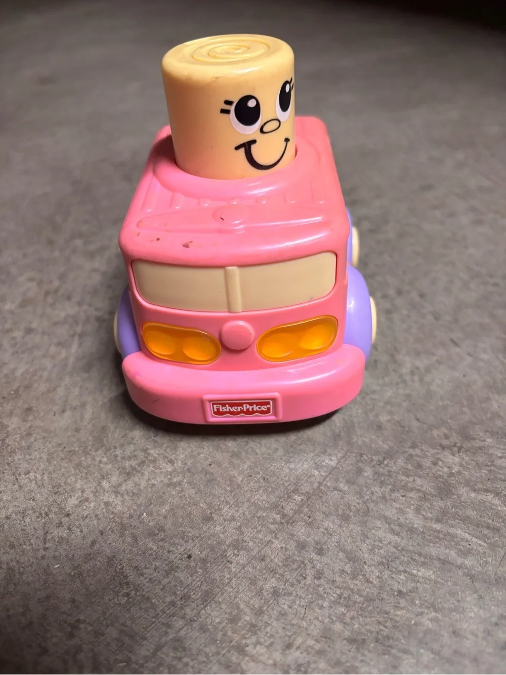 Fisher-Price Pink and Purple Push Car with Yellow Driver